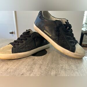 Golden Goose Superstar Black with Glitter Star Size 37